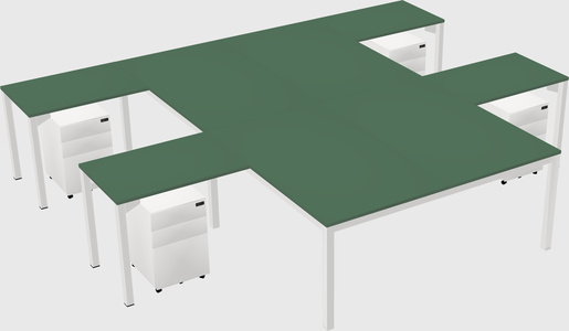 Shared l-shaped desk