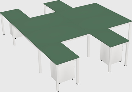 Shared l-shaped desk