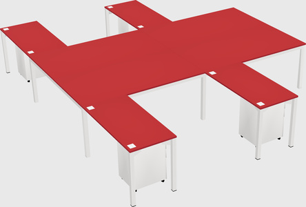 Shared l-shaped desk
