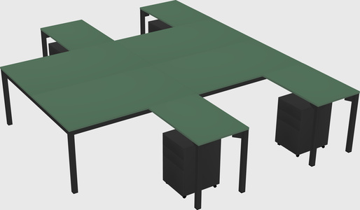 Shared l-shaped desk