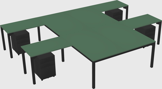 Shared l-shaped desk