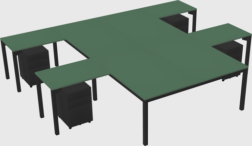 Shared l-shaped desk