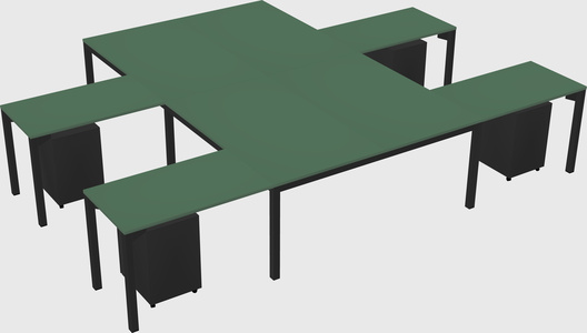 Shared l-shaped desk