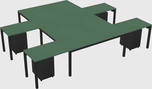 Shared l-shaped desk