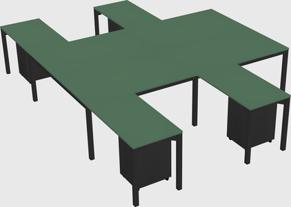 Shared l-shaped desk