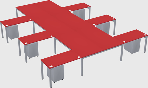 Shared l-shaped desk