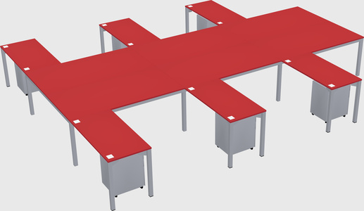Shared l-shaped desk