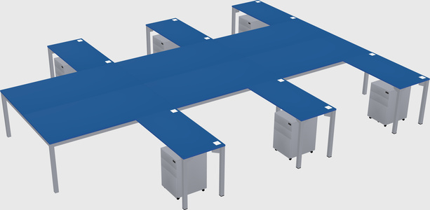 Shared l-shaped desk
