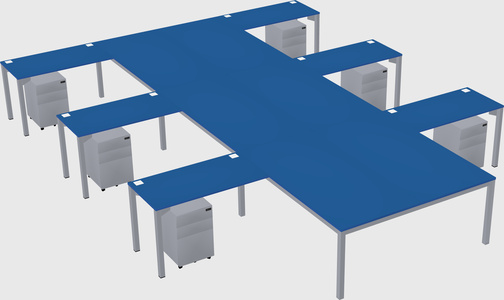 Shared l-shaped desk