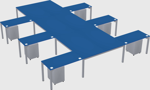 Shared l-shaped desk