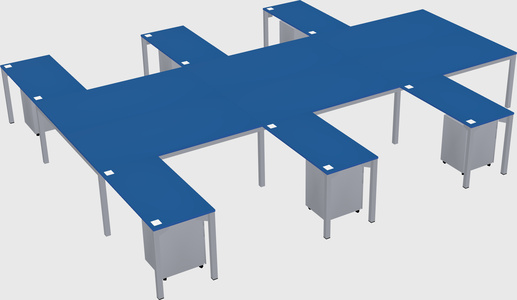 Shared l-shaped desk