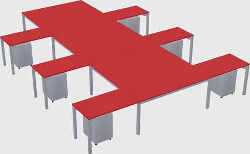 Shared l-shaped desk