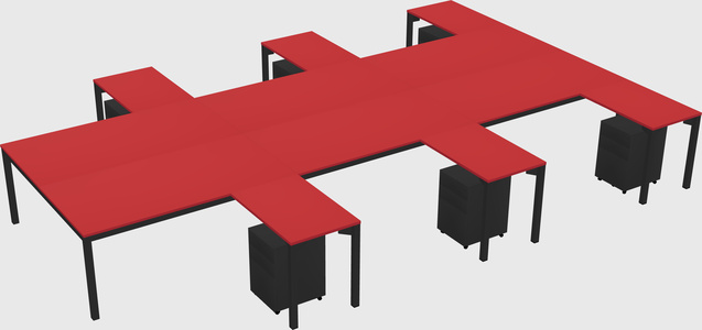 Shared l-shaped desk