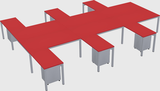 Shared l-shaped desk