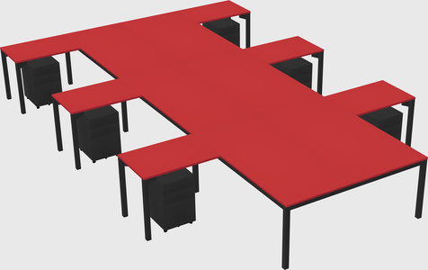 Shared l-shaped desk