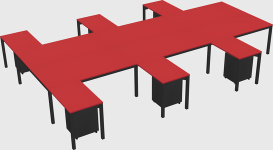 Shared l-shaped desk