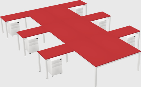 Shared l-shaped desk