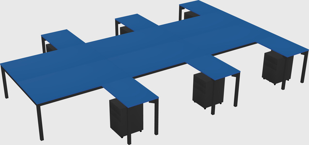 Shared l-shaped desk