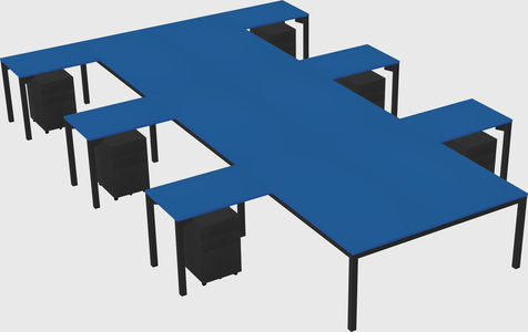 Shared l-shaped desk