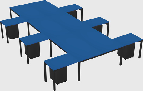 Shared l-shaped desk
