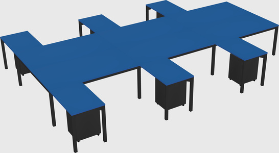 Shared l-shaped desk