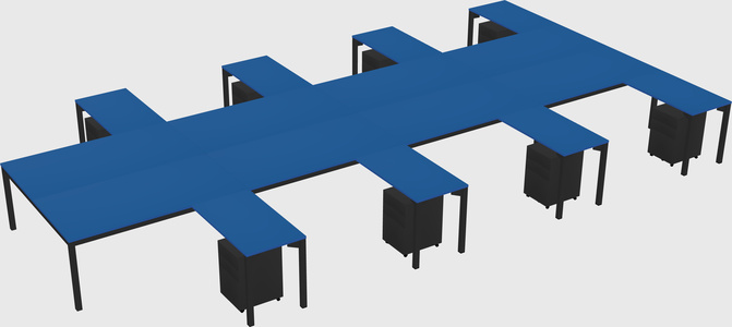 Shared l-shaped desk
