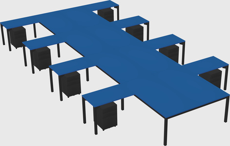 Shared l-shaped desk
