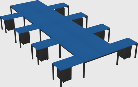 Shared l-shaped desk