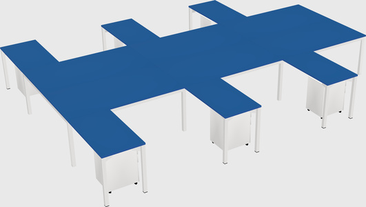 Shared l-shaped desk