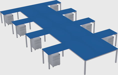 Shared l-shaped desk
