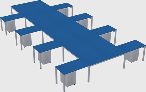 Shared l-shaped desk