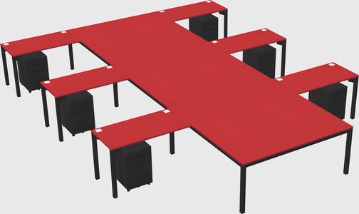 Shared l-shaped desk