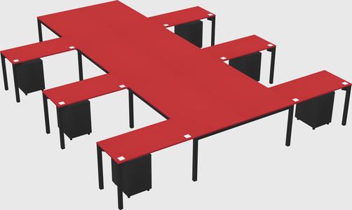 Shared l-shaped desk