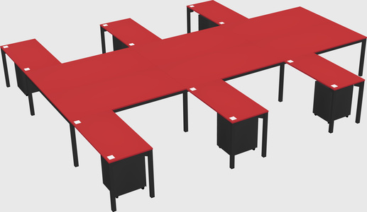 Shared l-shaped desk