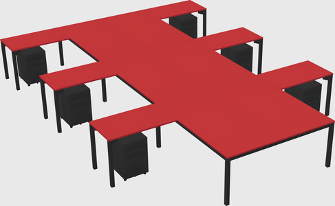 Shared l-shaped desk