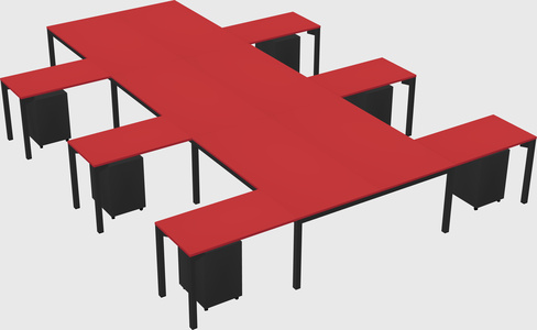 Shared l-shaped desk