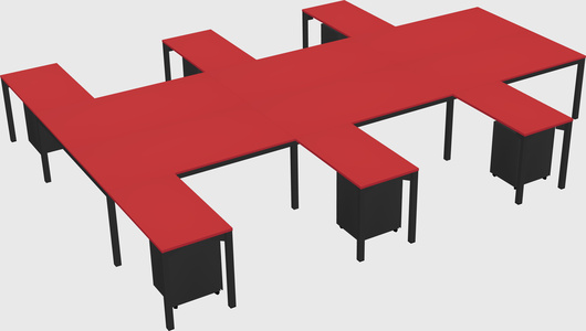 Shared l-shaped desk