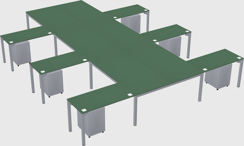 Shared l-shaped desk