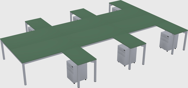 Shared l-shaped desk