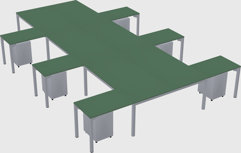 Shared l-shaped desk