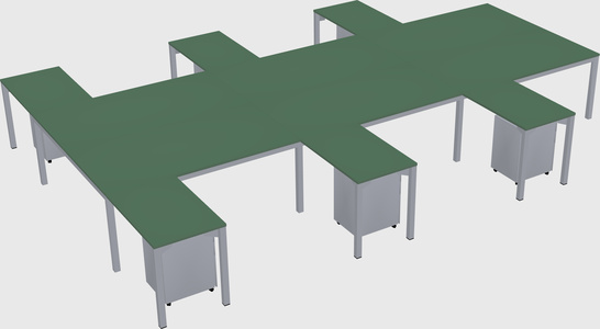 Shared l-shaped desk