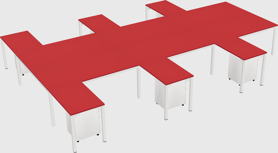 Shared l-shaped desk