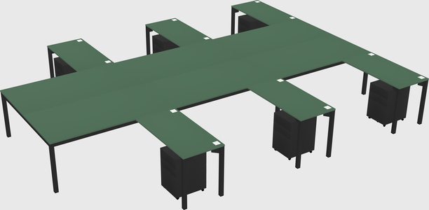 Shared l-shaped desk