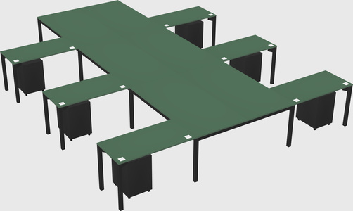 Shared l-shaped desk