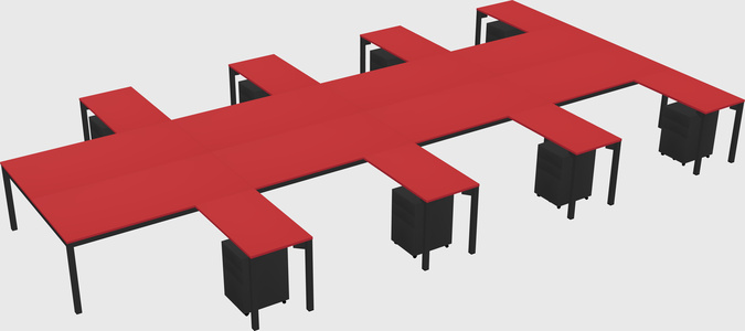 Shared l-shaped desk