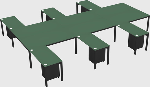 Shared l-shaped desk
