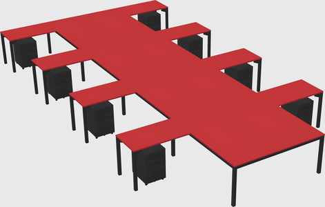 Shared l-shaped desk