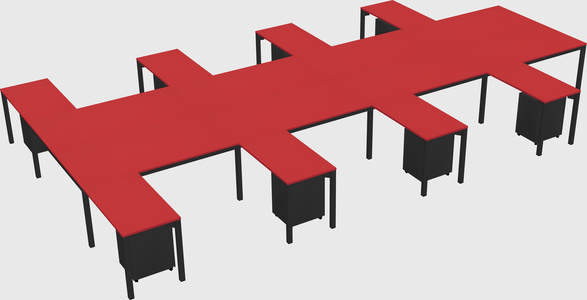 Shared l-shaped desk