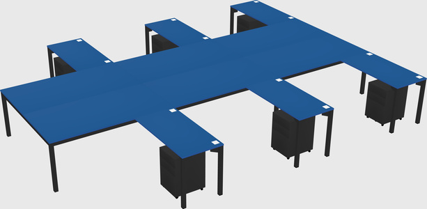 Shared l-shaped desk