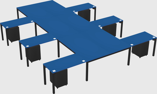 Shared l-shaped desk